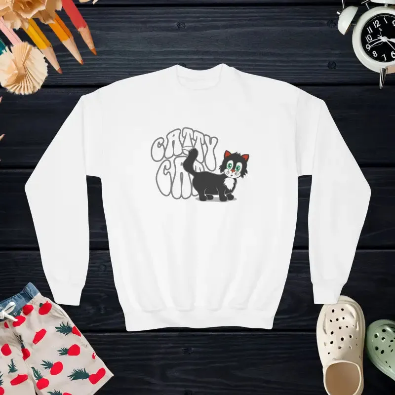 Crazy Cat Youth Sweatshirt for Playful Kids