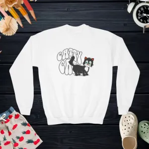 Crazy Cat Youth Sweatshirt for Playful Kids