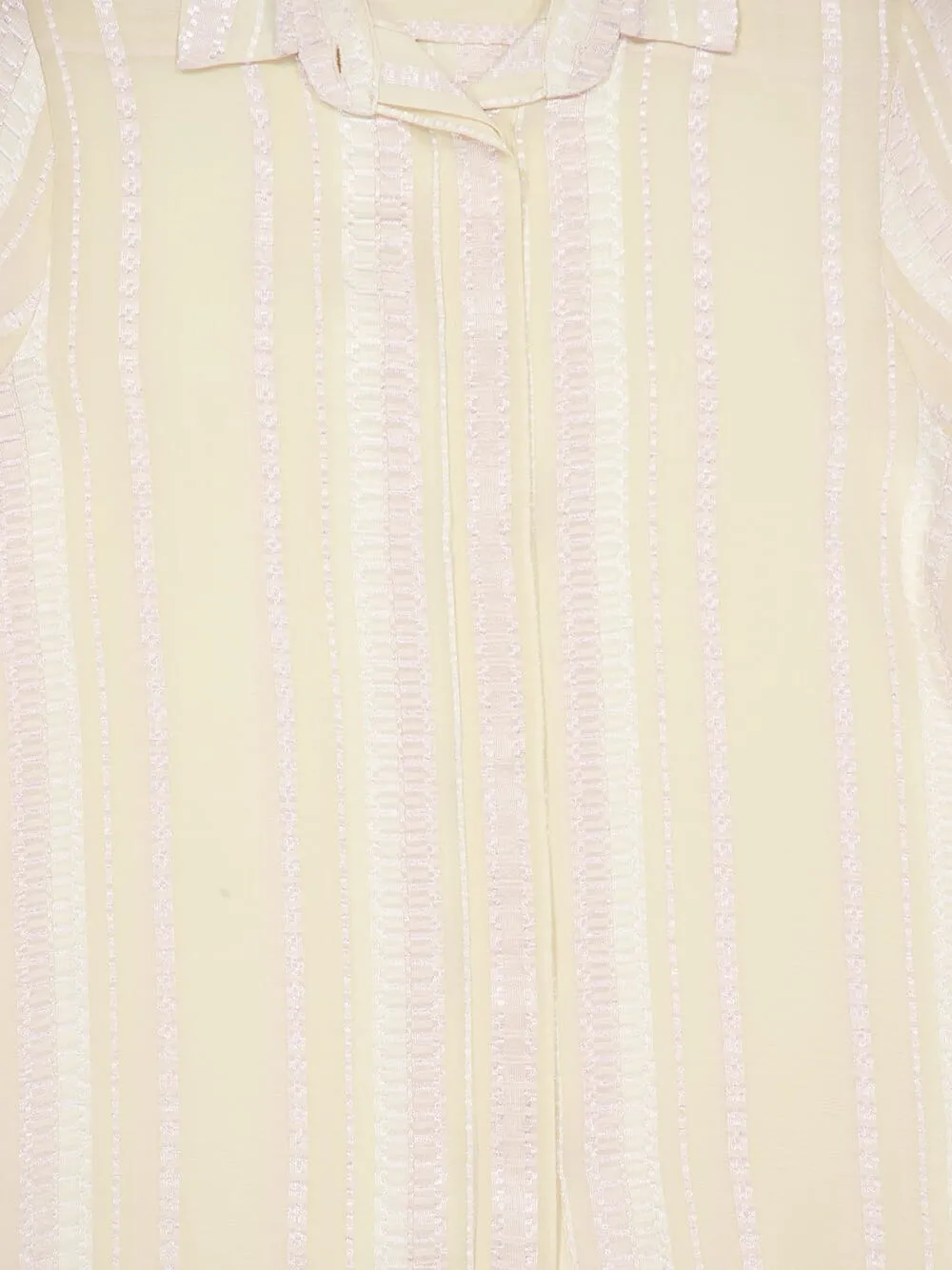 Cream Dione Textured Silk Shirt