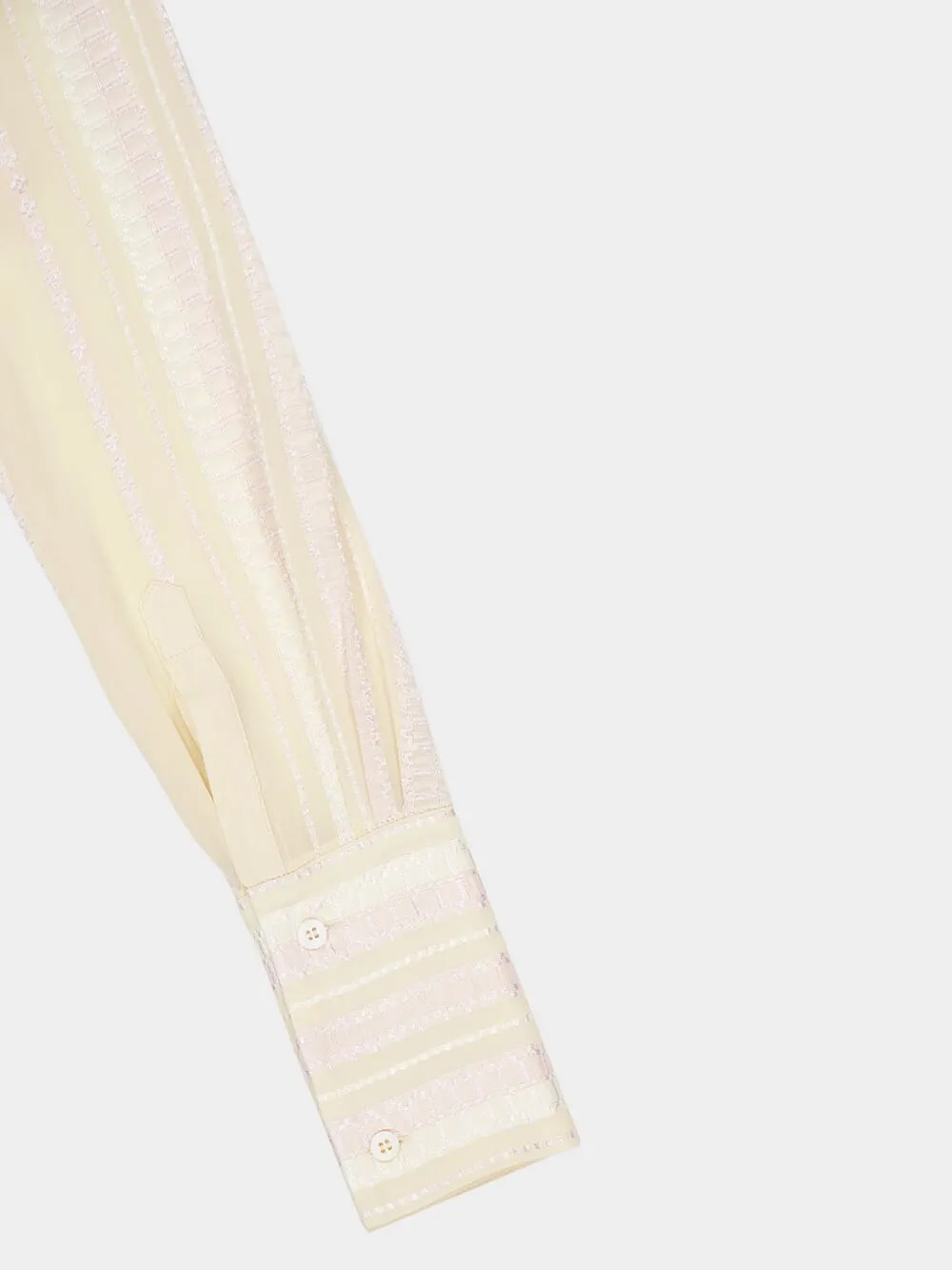 Cream Dione Textured Silk Shirt