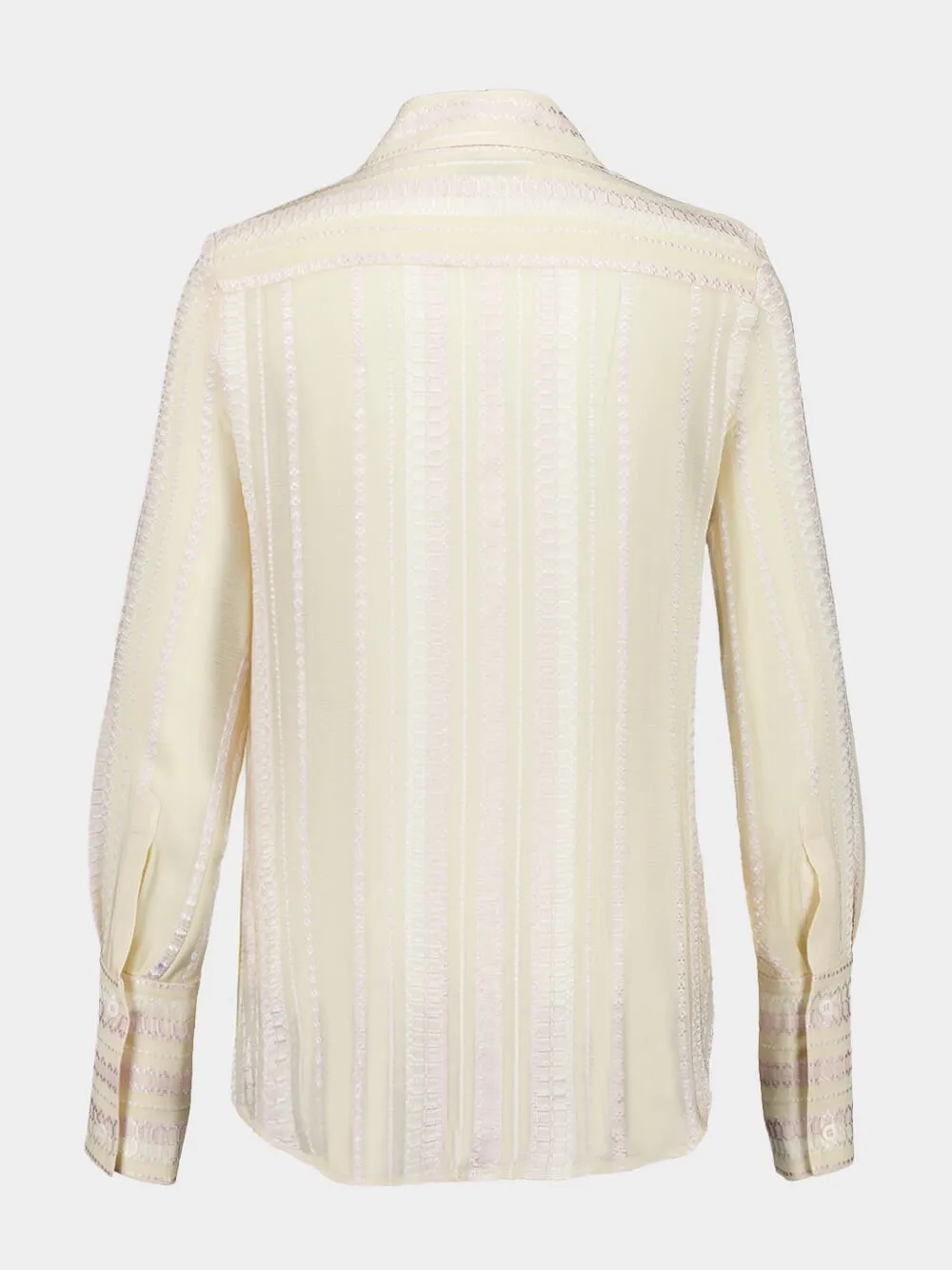 Cream Dione Textured Silk Shirt