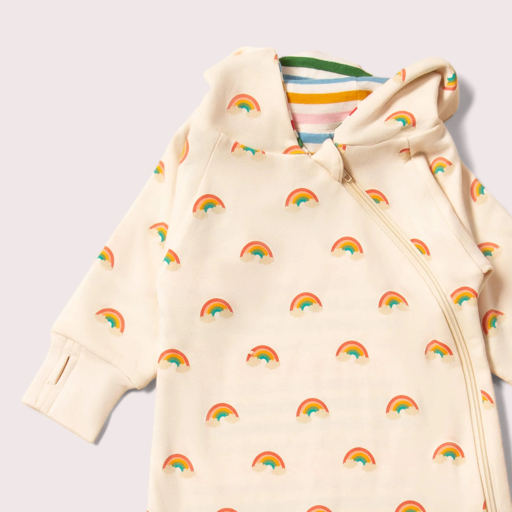 Cream Rainbows Reversible Hooded Snug As A Bug Suit