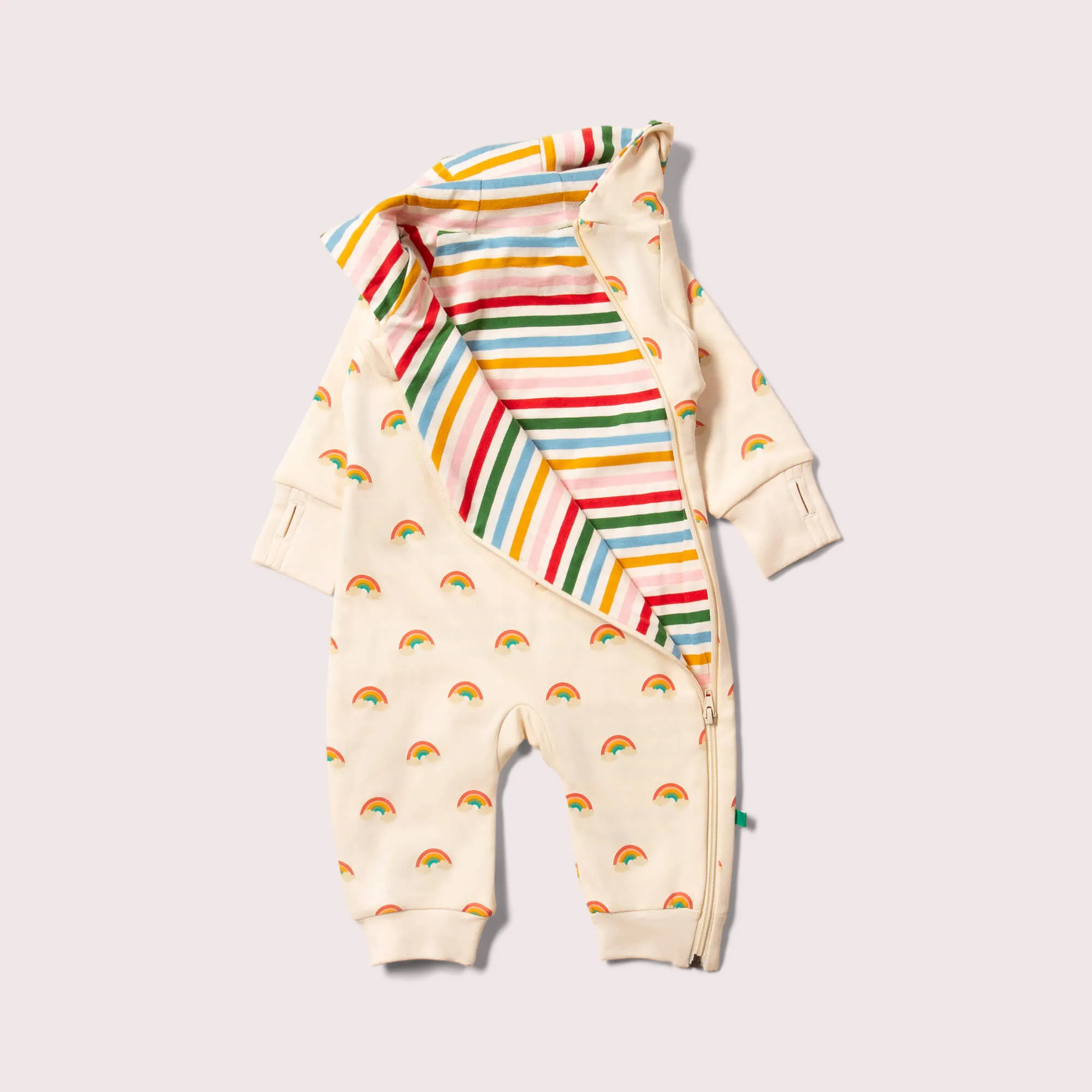 Cream Rainbows Reversible Hooded Snug As A Bug Suit