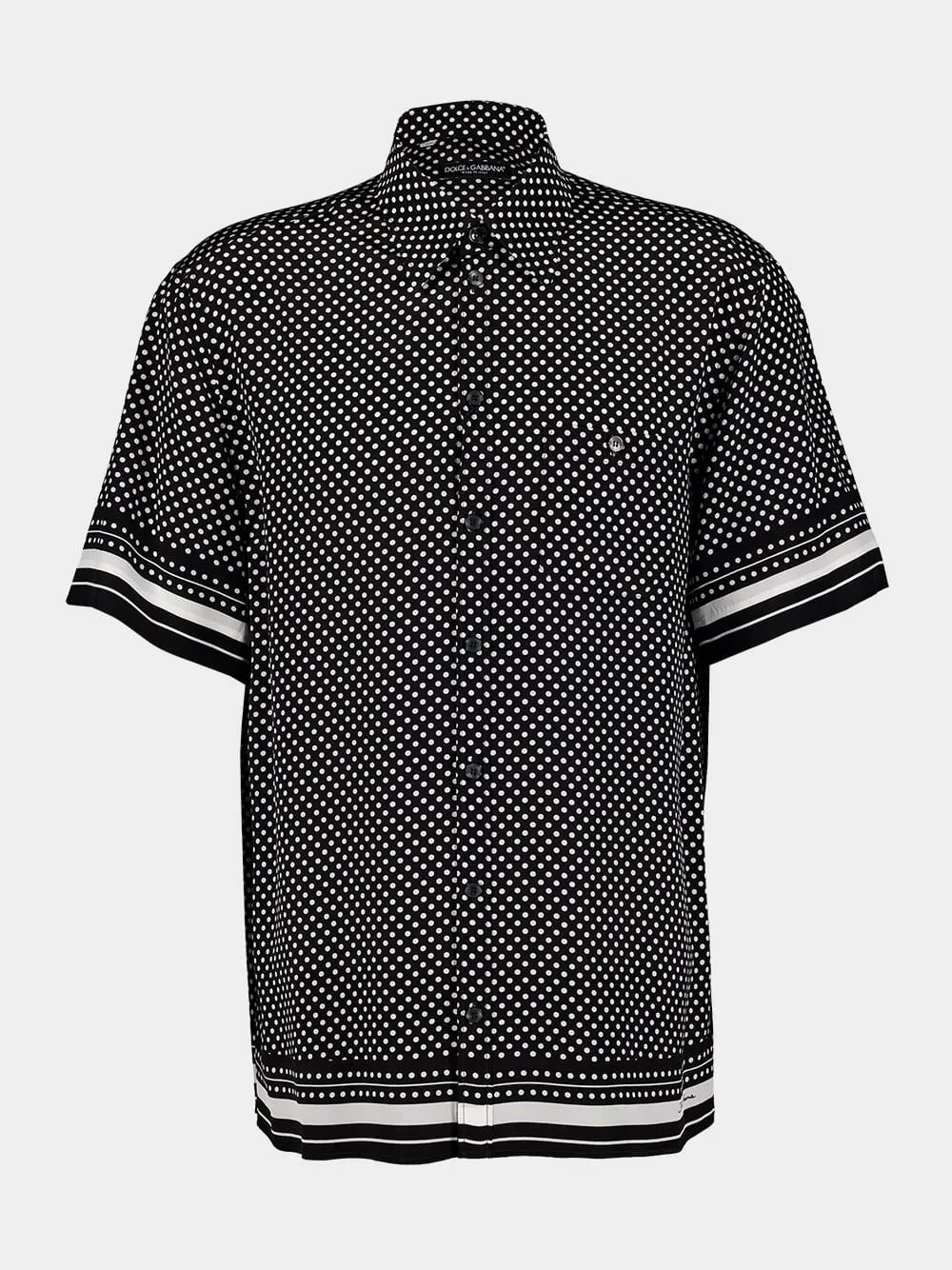 Crepe de Chine Silk Polka Dot Shirt