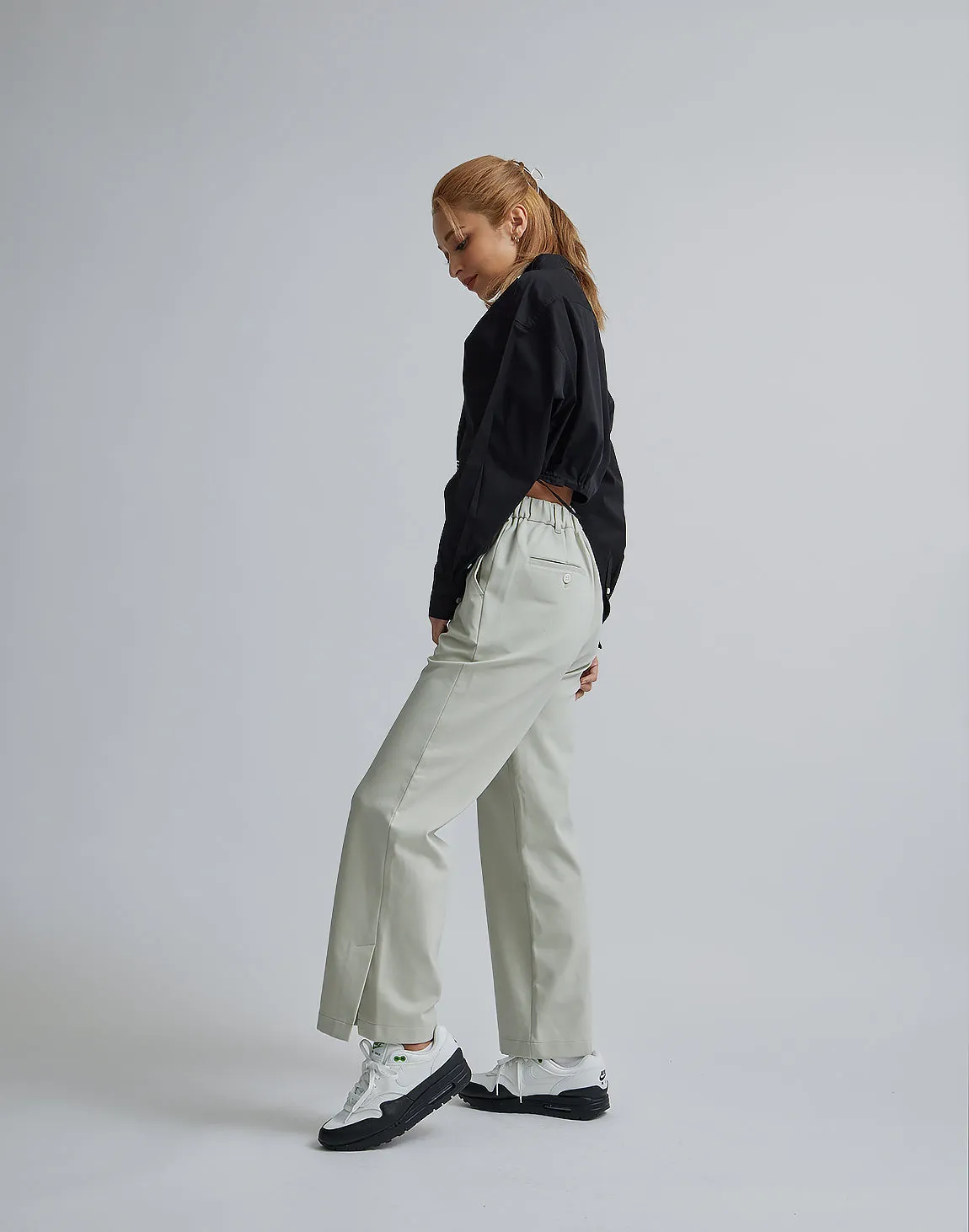 CRONOS WOMEN 2LINE SHORT SHIRTS【BLACK】