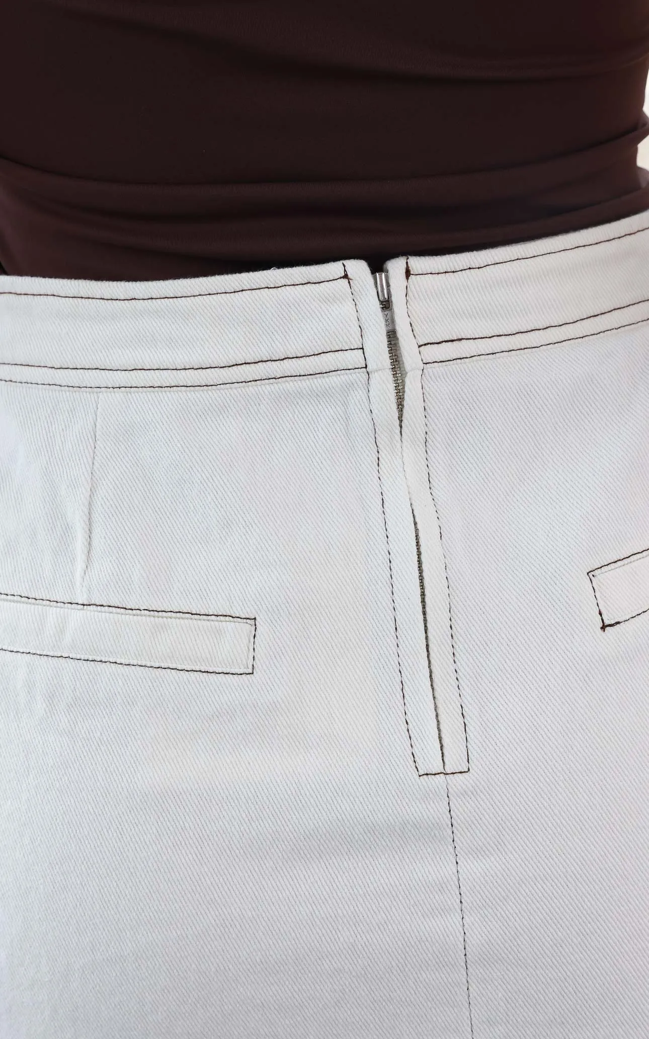 Crowe Denim Mini Skirt - White