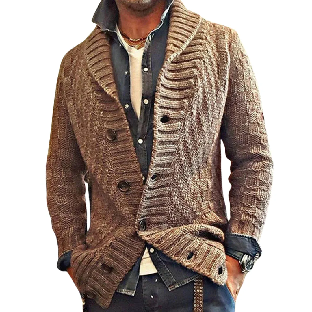 Devin | Men Warm Shawl Collar Cardigan | Knitted