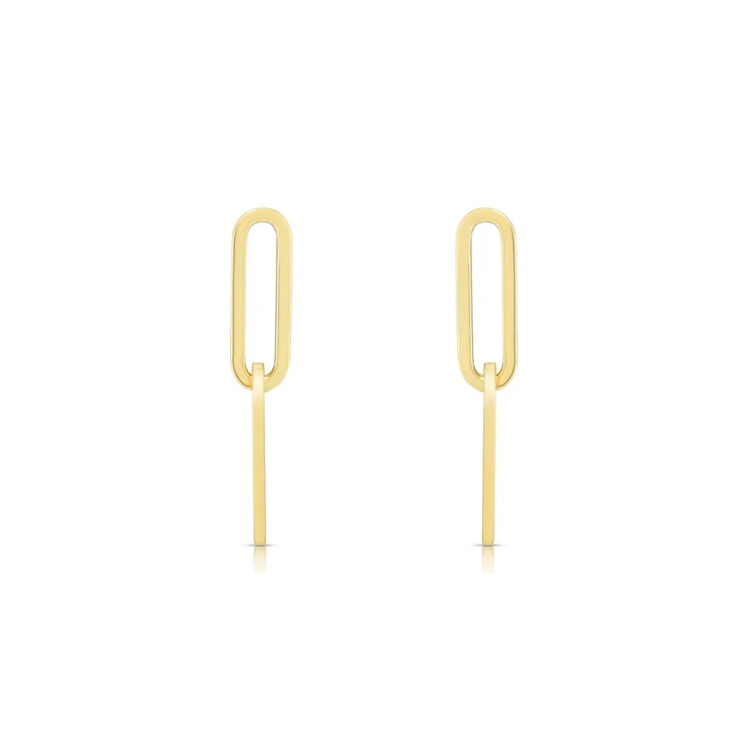 Double Link Paperclip Drop Earrings