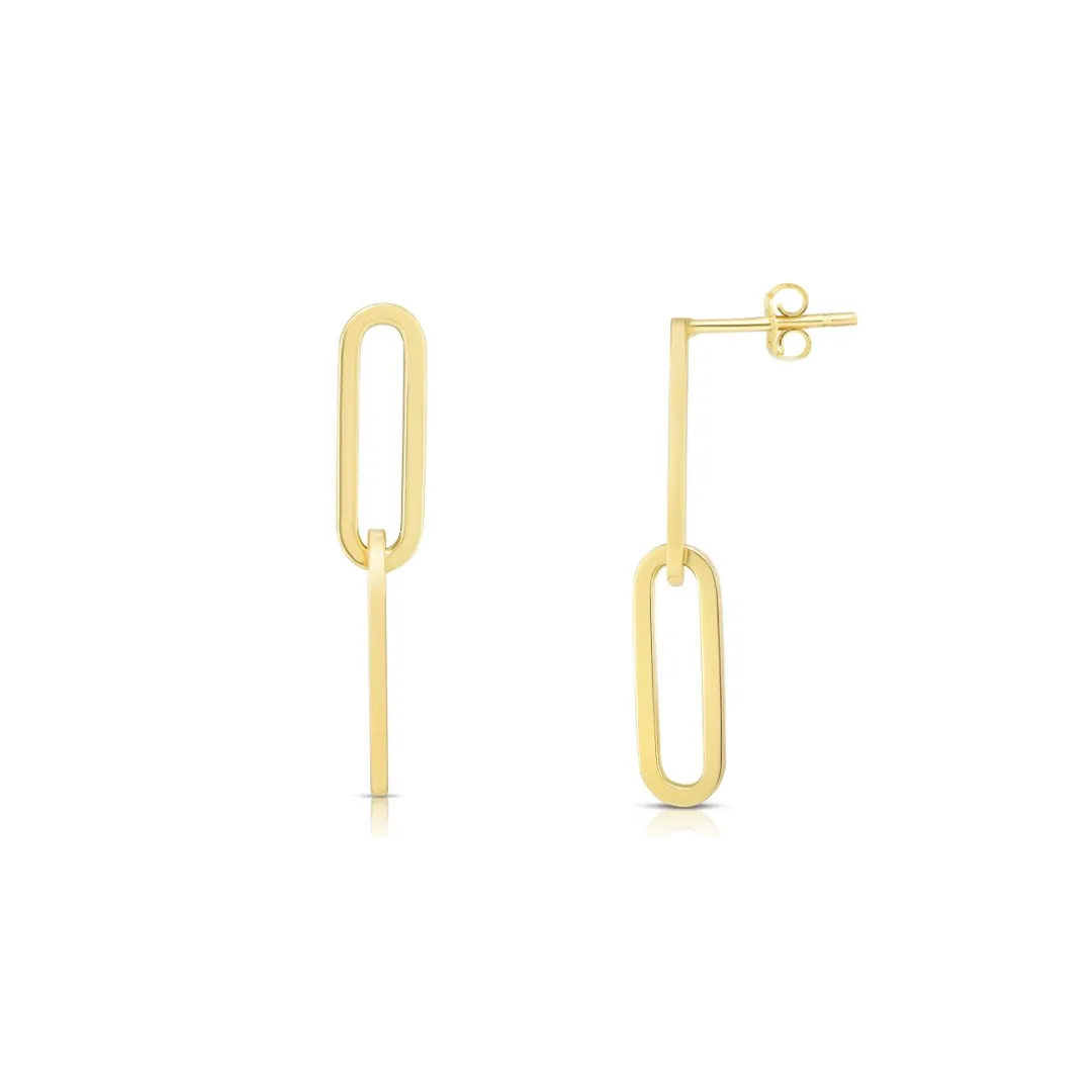 Double Link Paperclip Drop Earrings