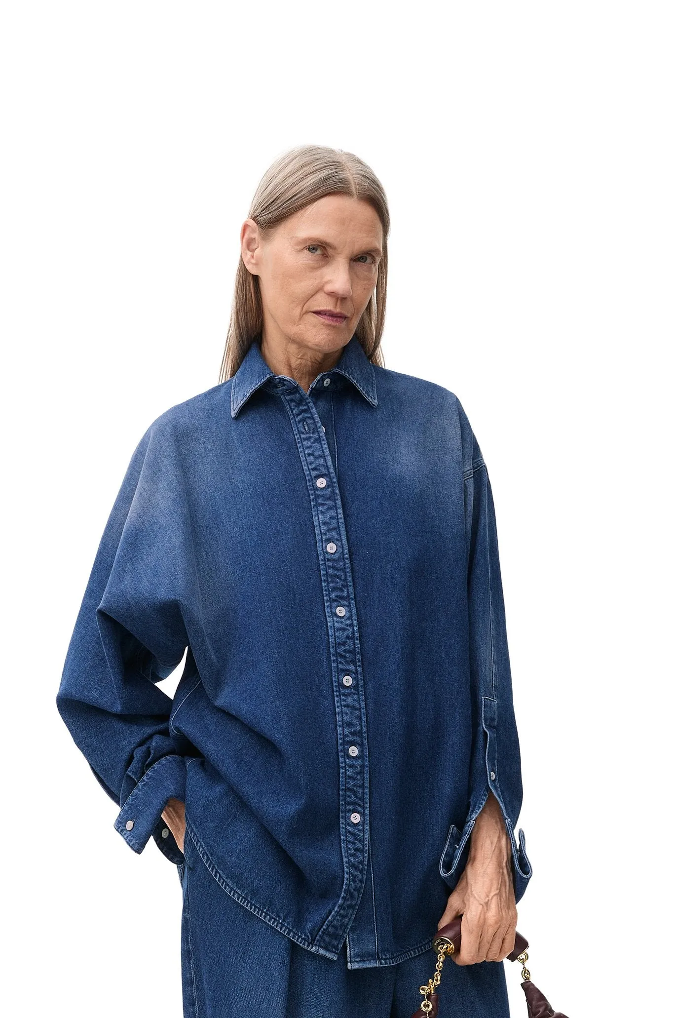 Draped Shirt In Denim
