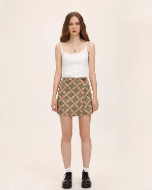Earthward Plaid Wrap Skirt