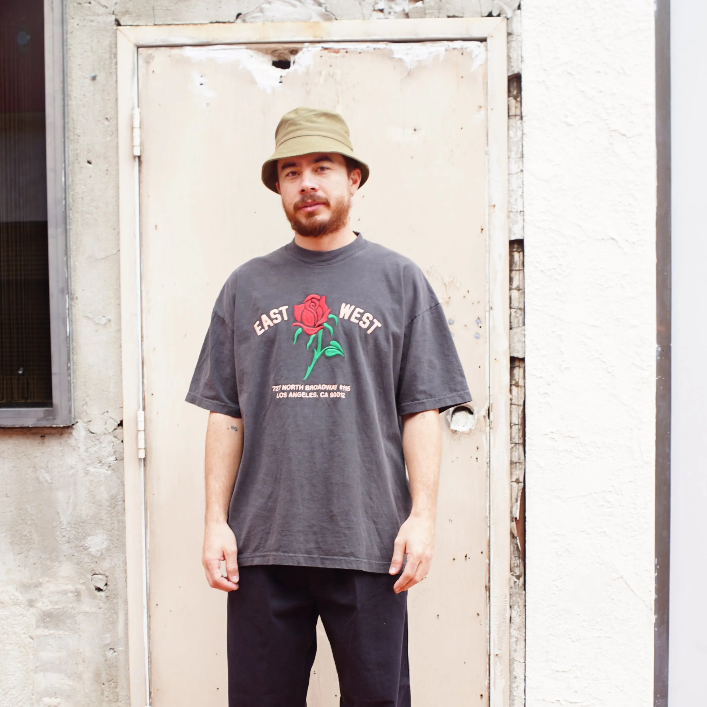 East West Rose Tee - Dusty Black