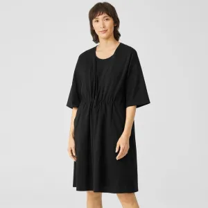 EILEEN FISHER NWT L/XL Slubby Organic Cotton V-Neck Sleep Robe in Black • Lounge