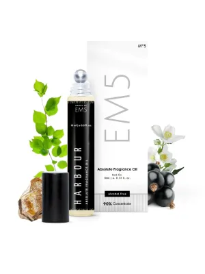 EM5™ Harbour Perfume Oil Roll On (Attar) 90% Concentrate Non-Alcoholic for Men and Women, Strong and Long Lasting | Fruity Fresh Tropical Fragrance Perfume Oil | 10ml Roll-On Easy to Carry and Travel Friendly