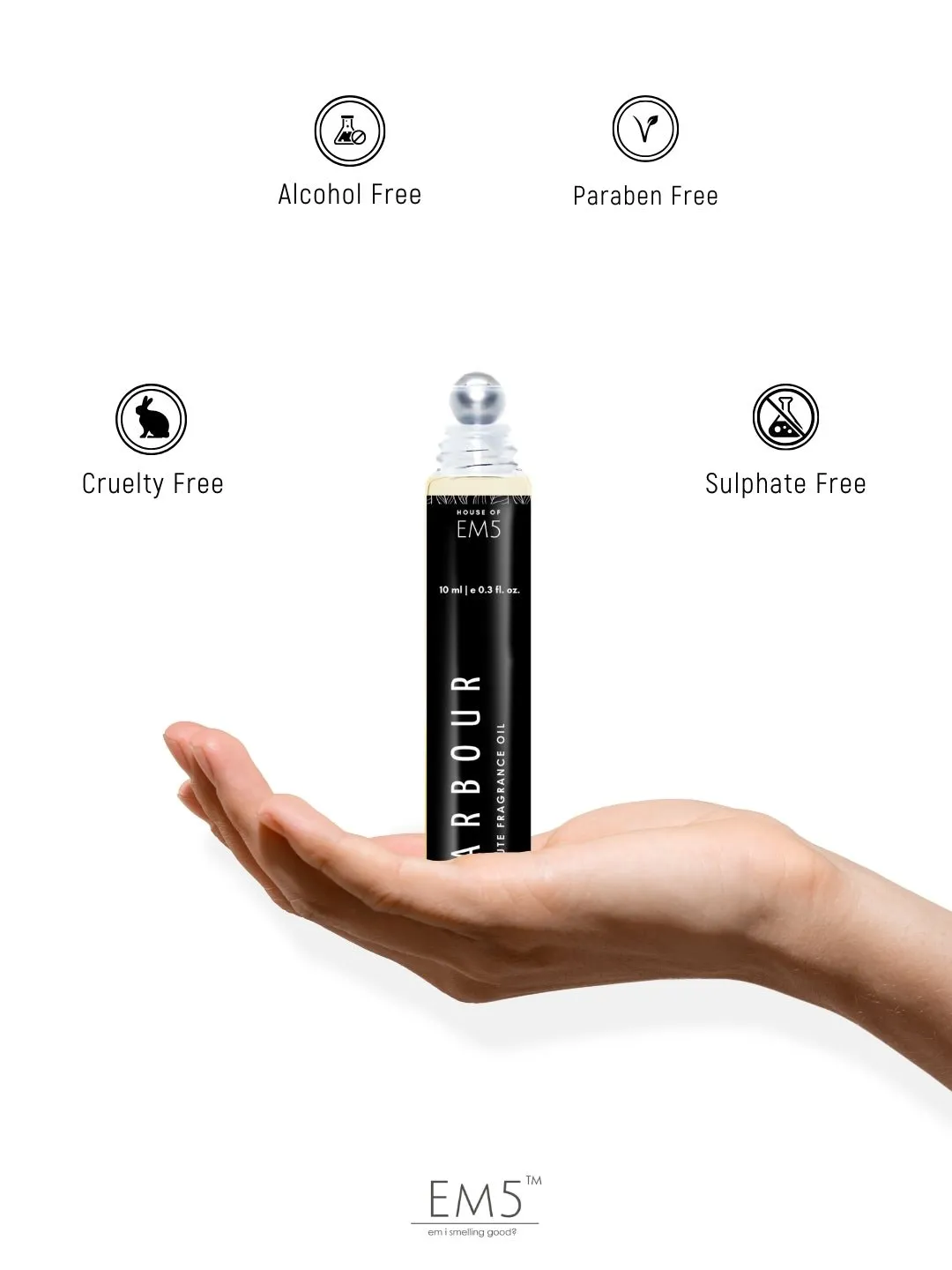 EM5™ Harbour Perfume Oil Roll On (Attar) 90% Concentrate Non-Alcoholic for Men and Women, Strong and Long Lasting | Fruity Fresh Tropical Fragrance Perfume Oil | 10ml Roll-On Easy to Carry and Travel Friendly