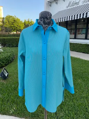 Emmelle Turquoise Textured Jacket