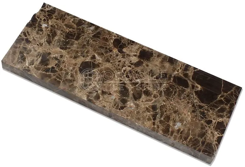 Emperador Dark Spanish Marble Baseboard Trim Molding, Polished