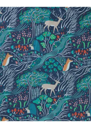 Fable England The Enchanted Tree Scarf Navy