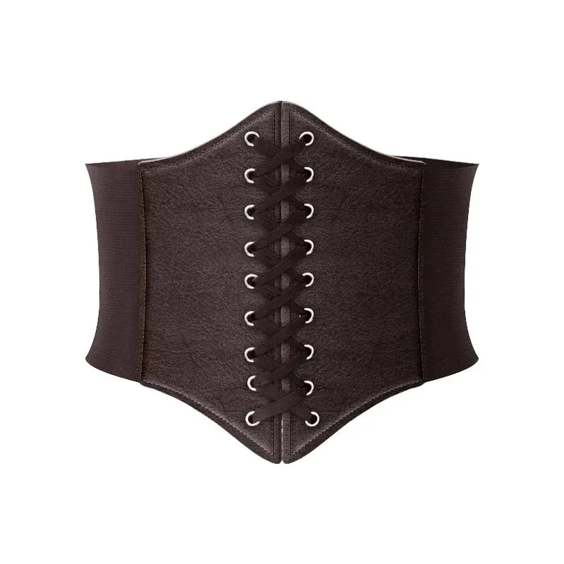 Fashion Corset Wide Belts Pu Leather Slimming Body Waistband Women Elastic Waist Belt