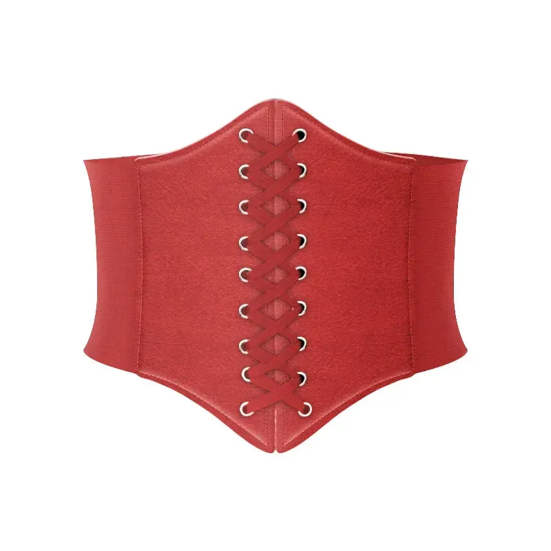 Fashion Corset Wide Belts Pu Leather Slimming Body Waistband Women Elastic Waist Belt