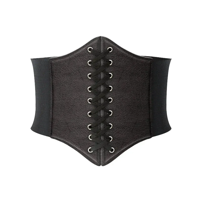 Fashion Corset Wide Belts Pu Leather Slimming Body Waistband Women Elastic Waist Belt