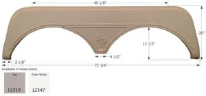 Fender Skirt for Sunnybrook-Tandem Axle, Tan
