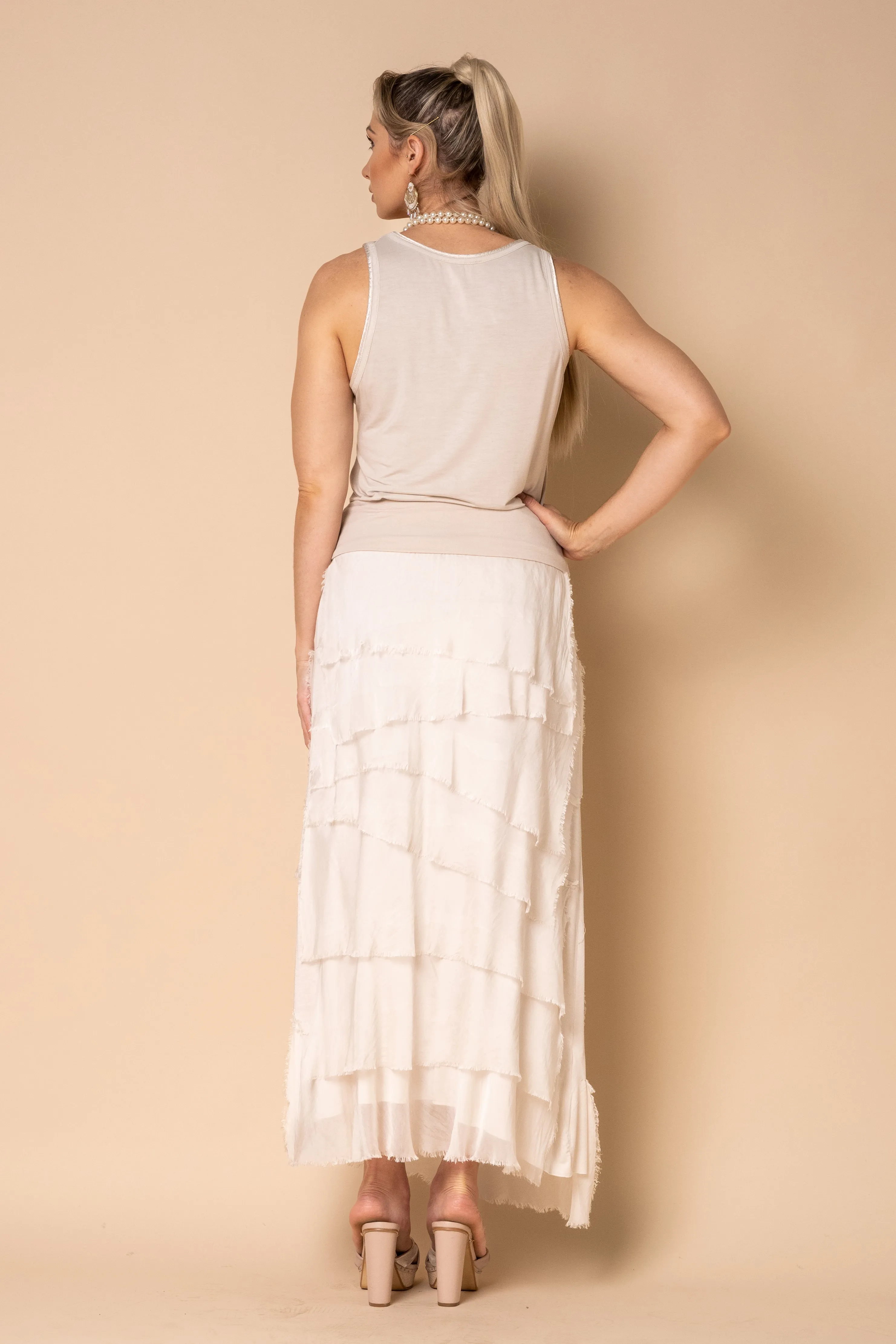 Fifi Silk Skirt in Latte