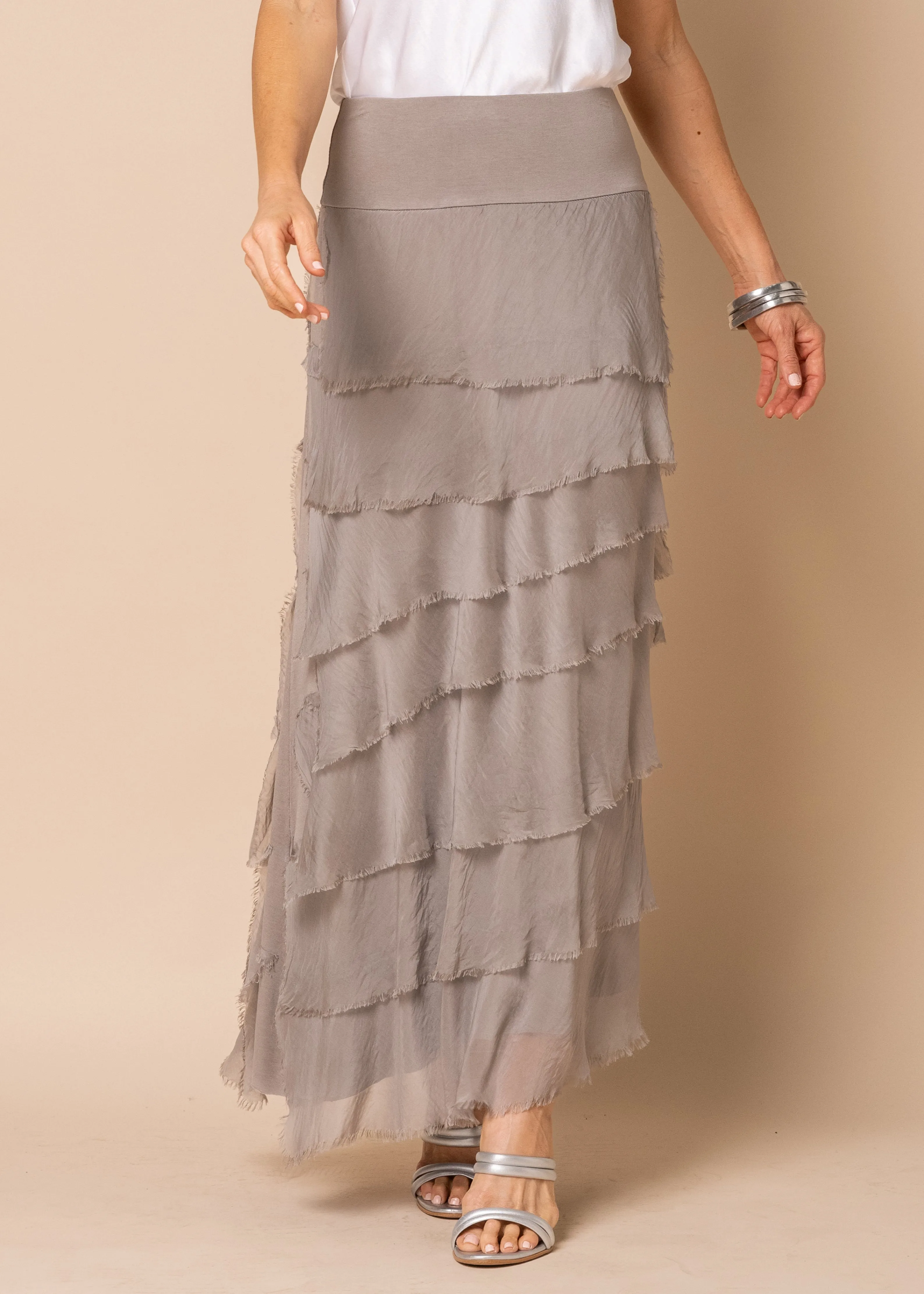 Fifi Silk Skirt in Mocha