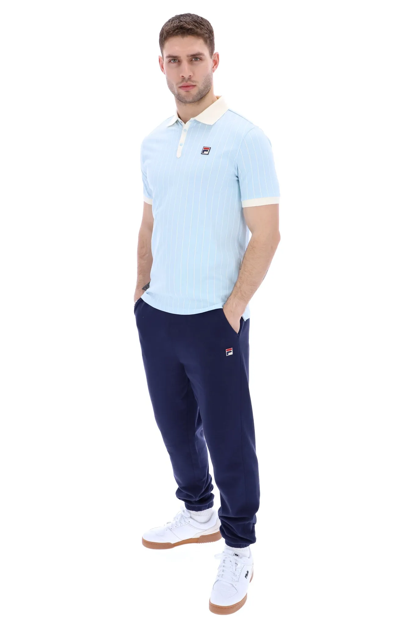Fila Bb1 Vintage Stripe Polo Clear Blue/Mashmallow