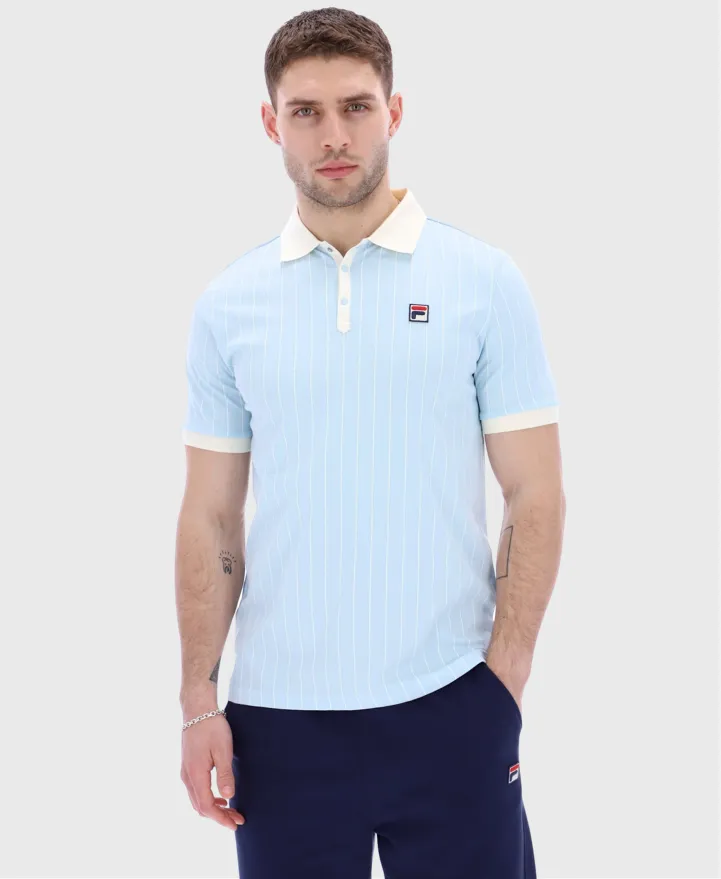 Fila Bb1 Vintage Stripe Polo Clear Blue/Mashmallow