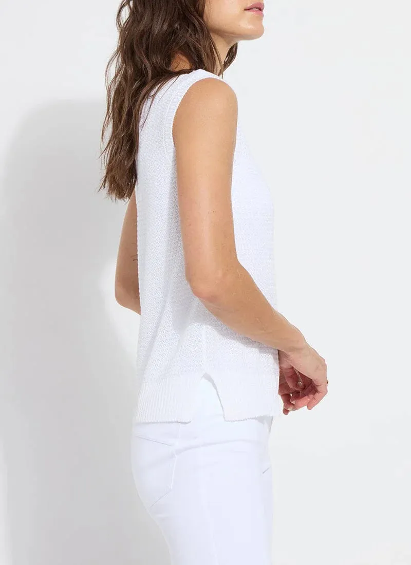 Fiona Open Knit Sweater Tank in Off White