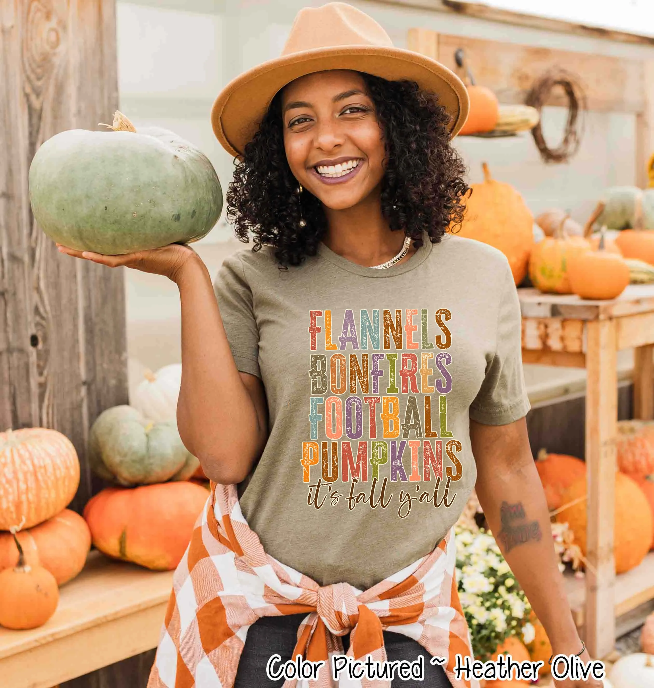 Flannels Bonfires Football It's Fall Y'all Tee