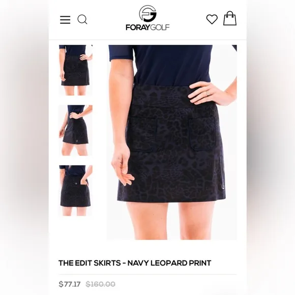 FORAY GOLF 🌻THE EDIT SKIRTS - NAVY LEOPARD PRINT