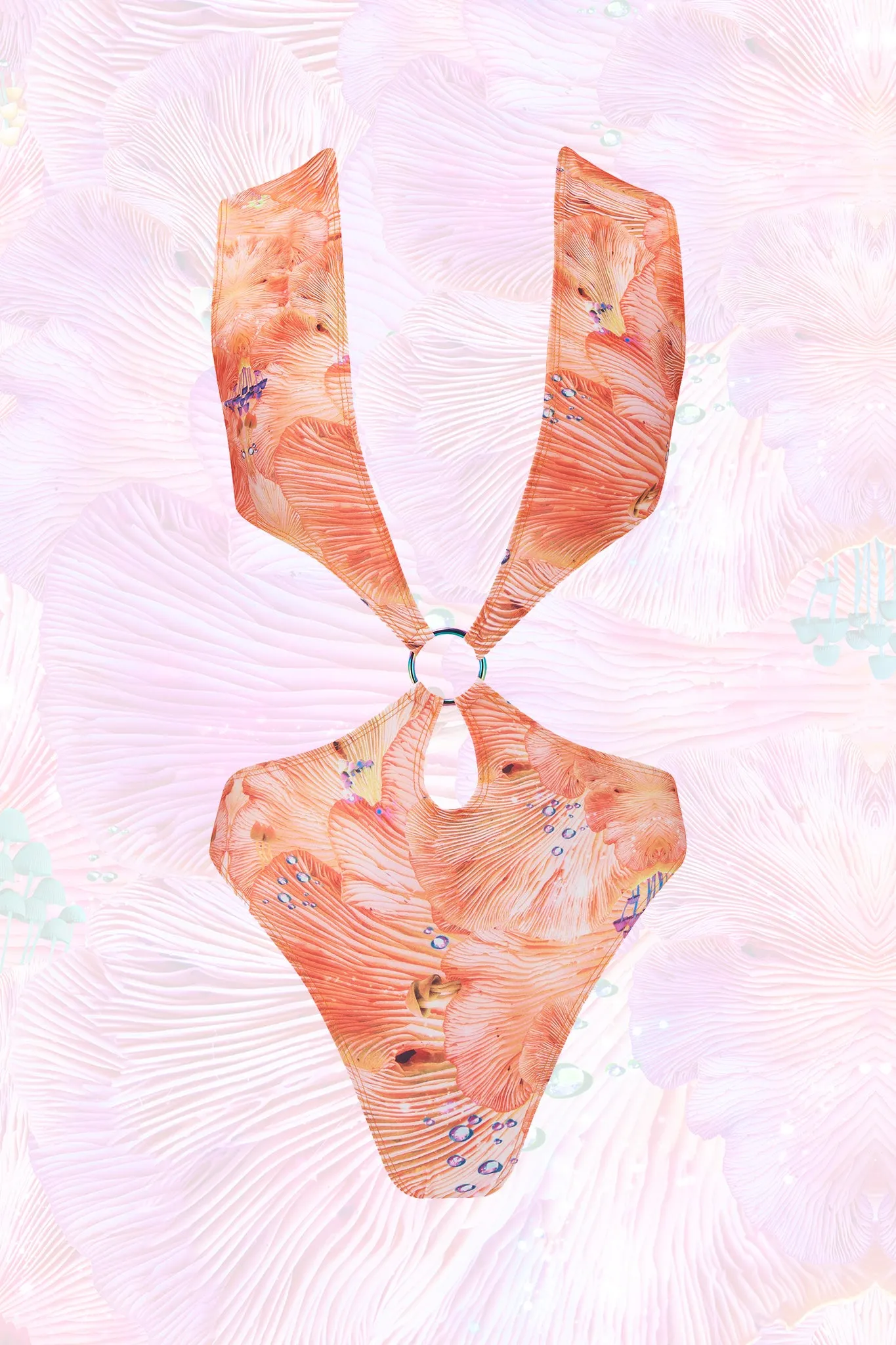 Forest Of Dreams Orange Cut Out Bodysuit