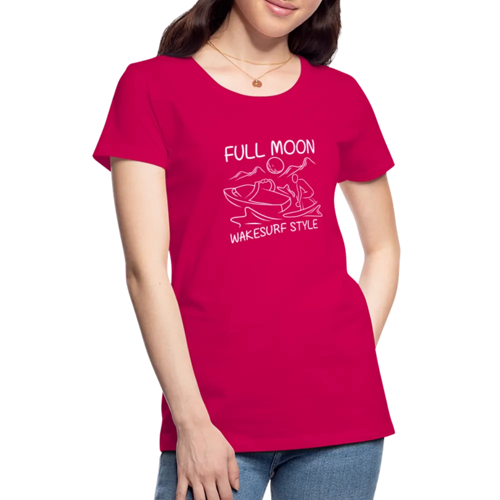 Full Moon Wakesurf Style Women’s Premium T-Shirt