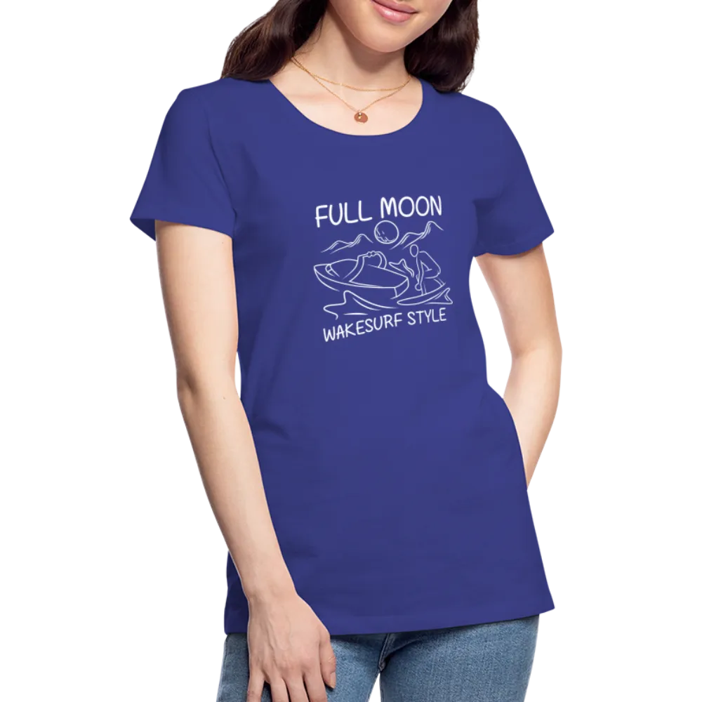 Full Moon Wakesurf Style Women’s Premium T-Shirt