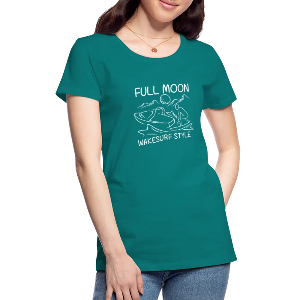 Full Moon Wakesurf Style Women’s Premium T-Shirt