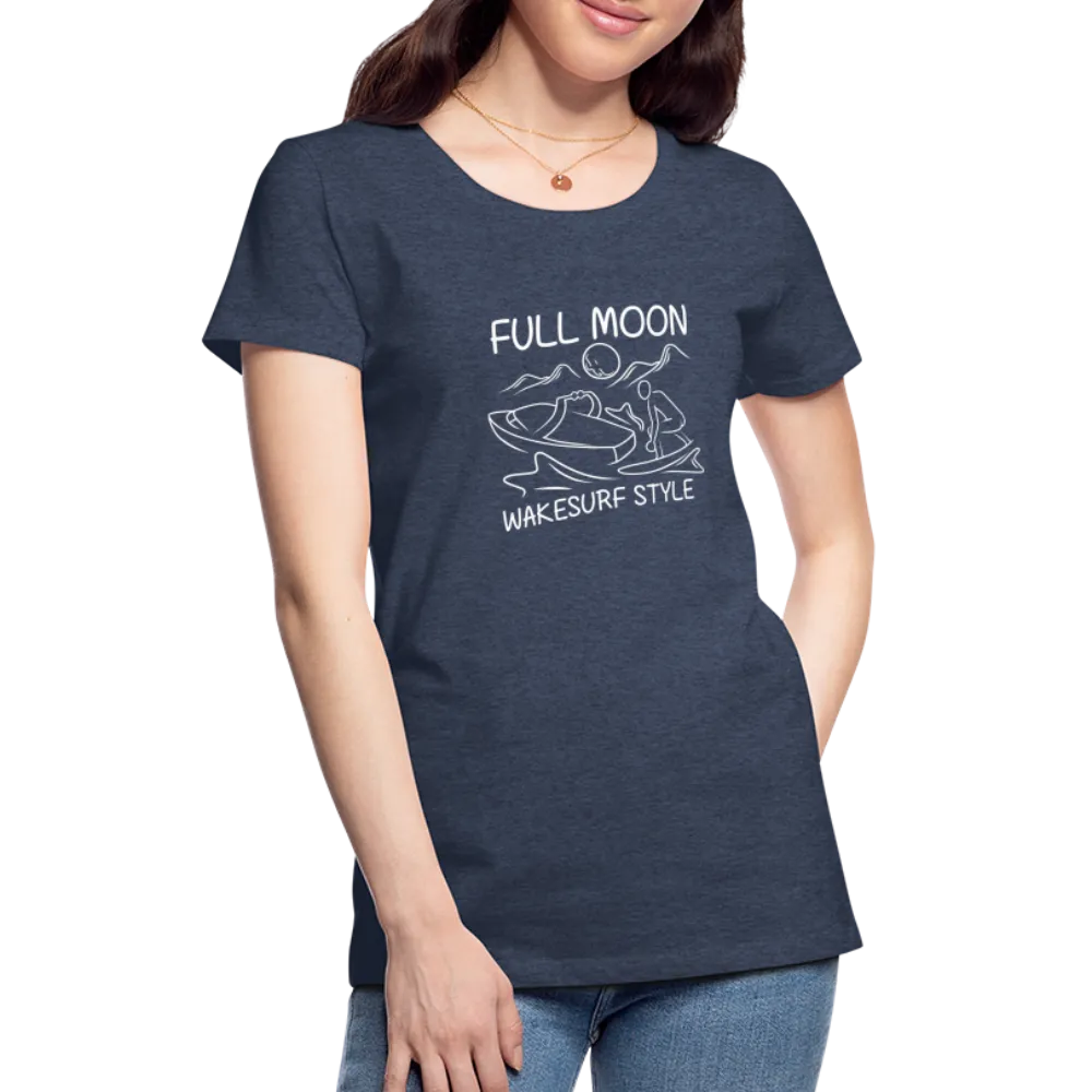 Full Moon Wakesurf Style Women’s Premium T-Shirt