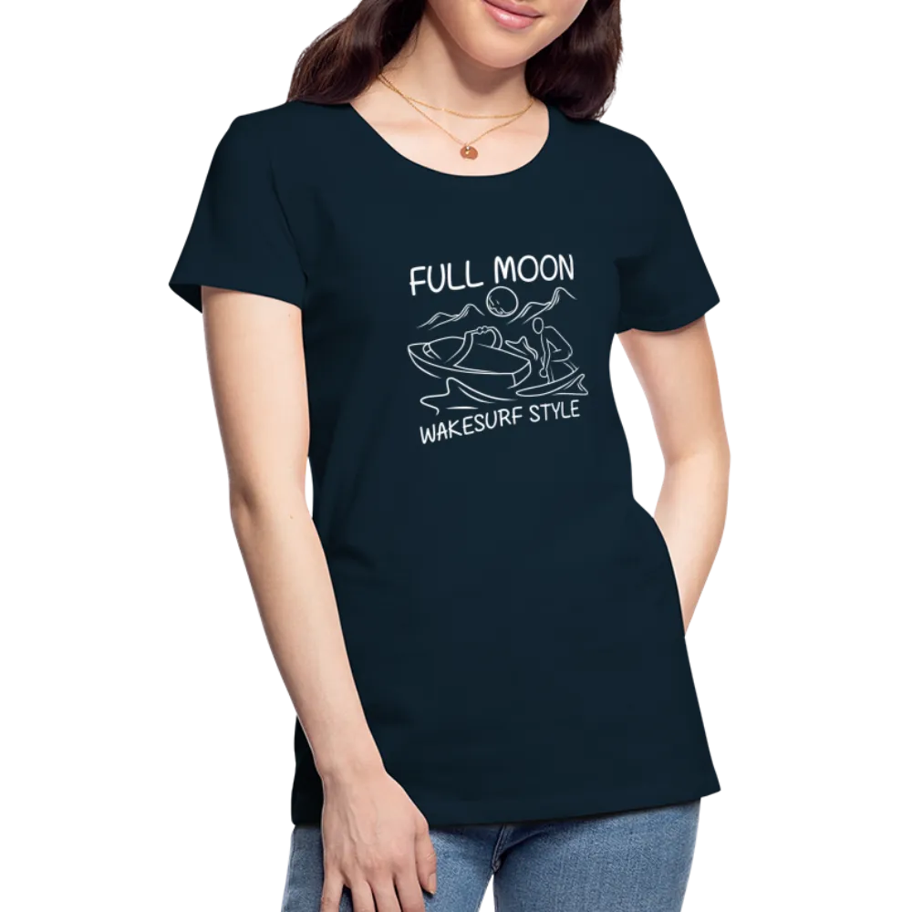 Full Moon Wakesurf Style Women’s Premium T-Shirt