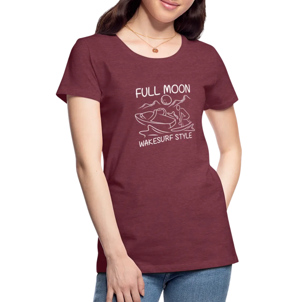 Full Moon Wakesurf Style Women’s Premium T-Shirt