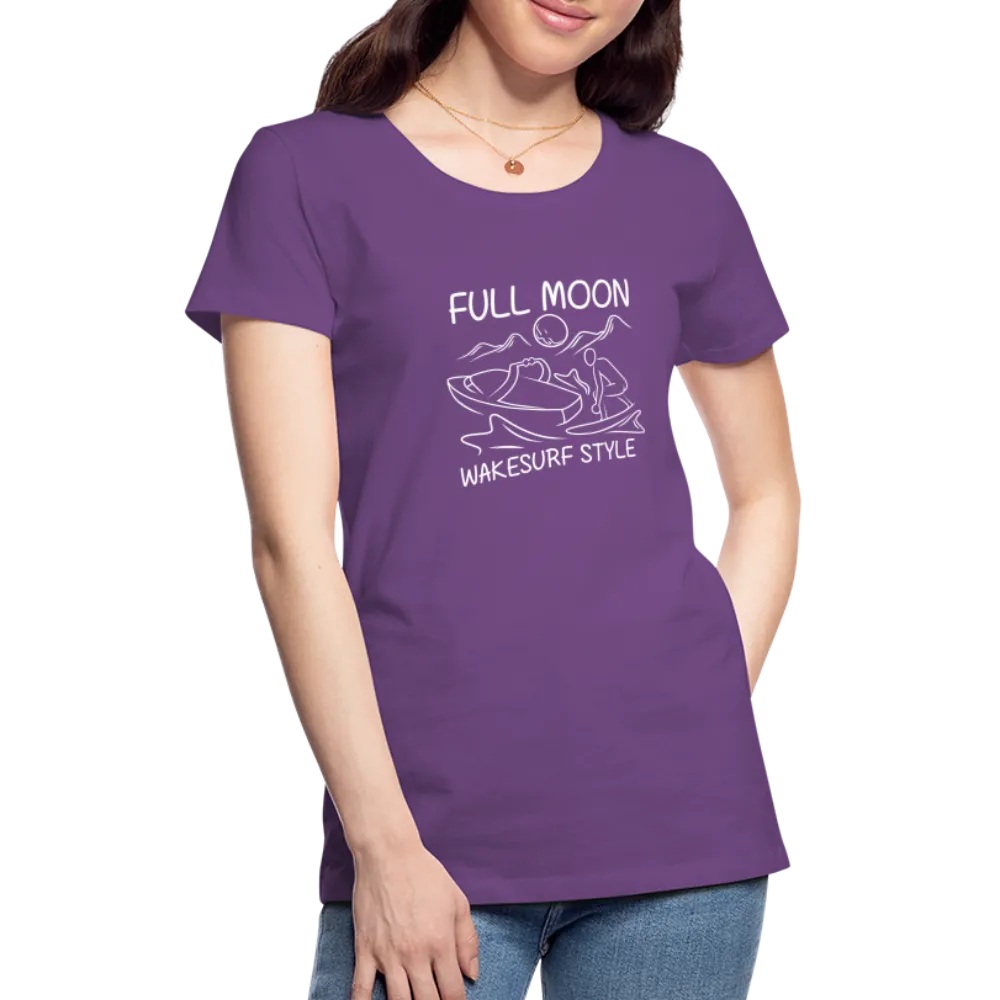 Full Moon Wakesurf Style Women’s Premium T-Shirt