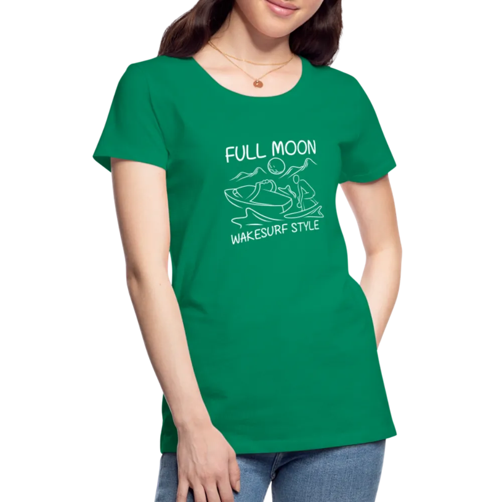 Full Moon Wakesurf Style Women’s Premium T-Shirt