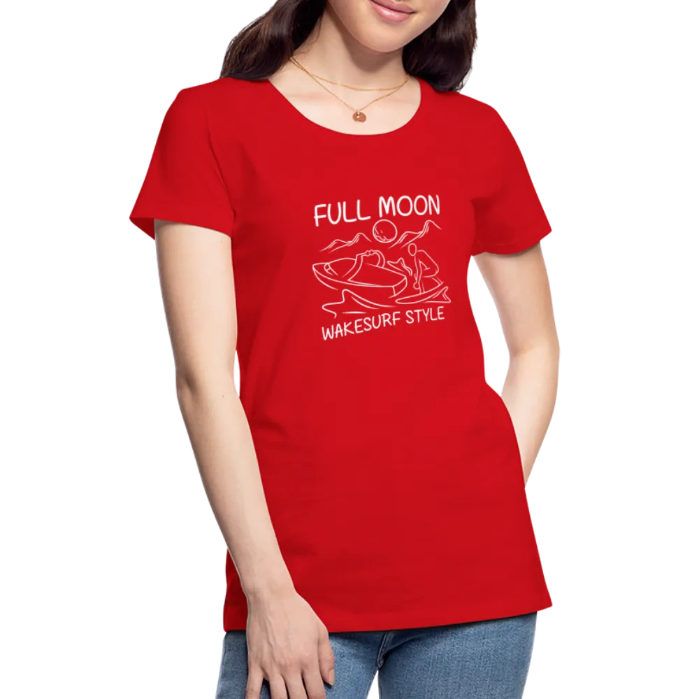 Full Moon Wakesurf Style Women’s Premium T-Shirt