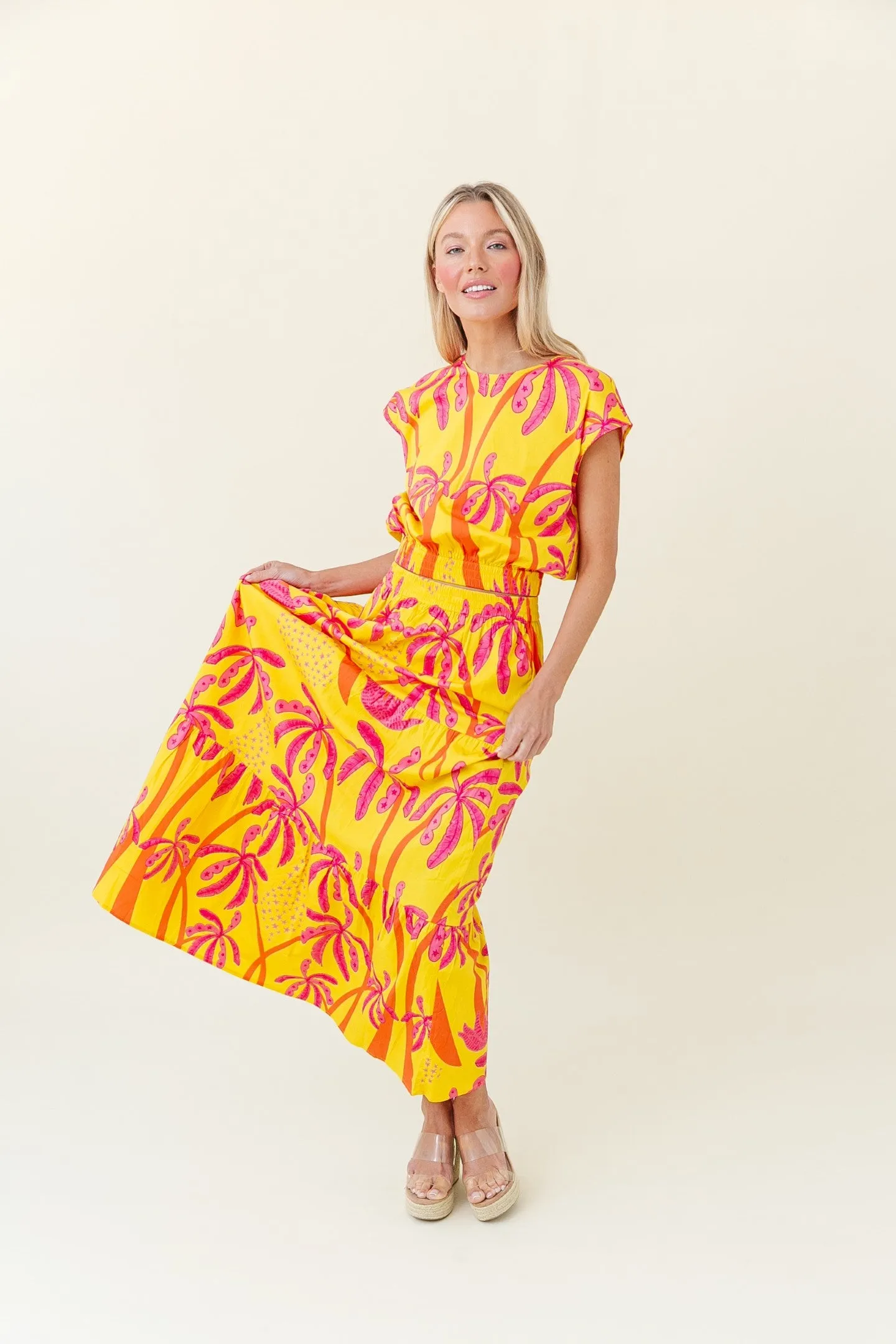 Gardenia Skirt in Antigua Palm