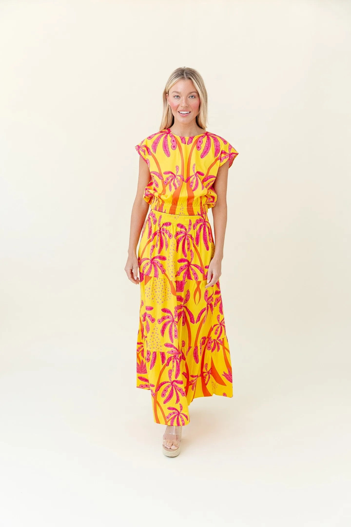 Gardenia Skirt in Antigua Palm