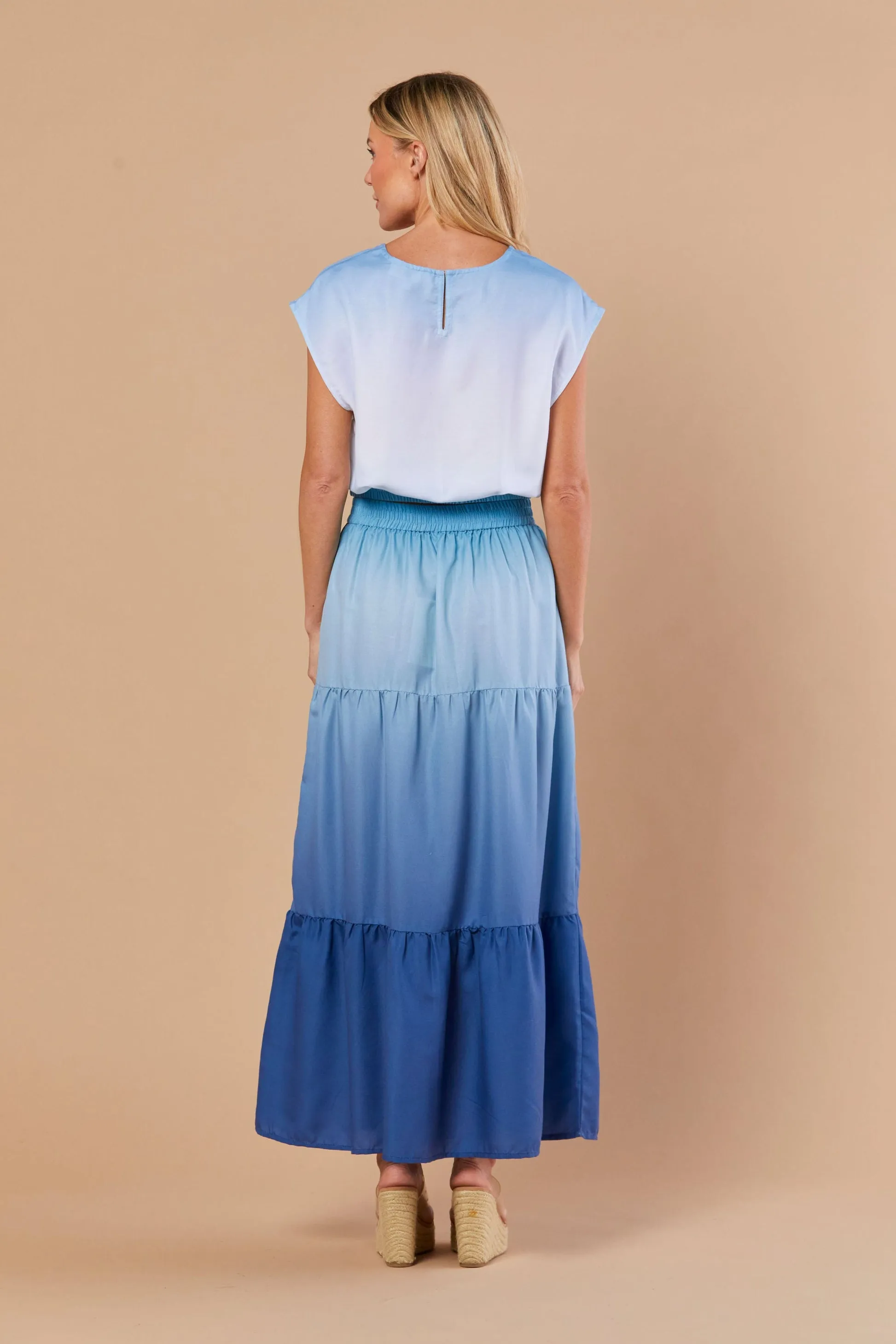 Gardenia Skirt in Seaglass Ombre