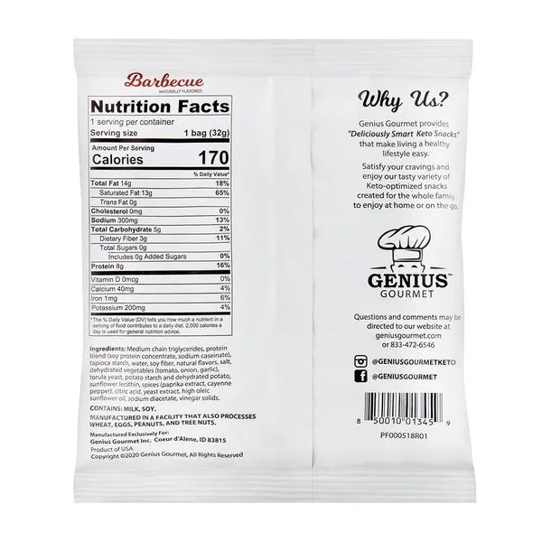 Genius Gourmet - Barbecue Keto Snack Chips