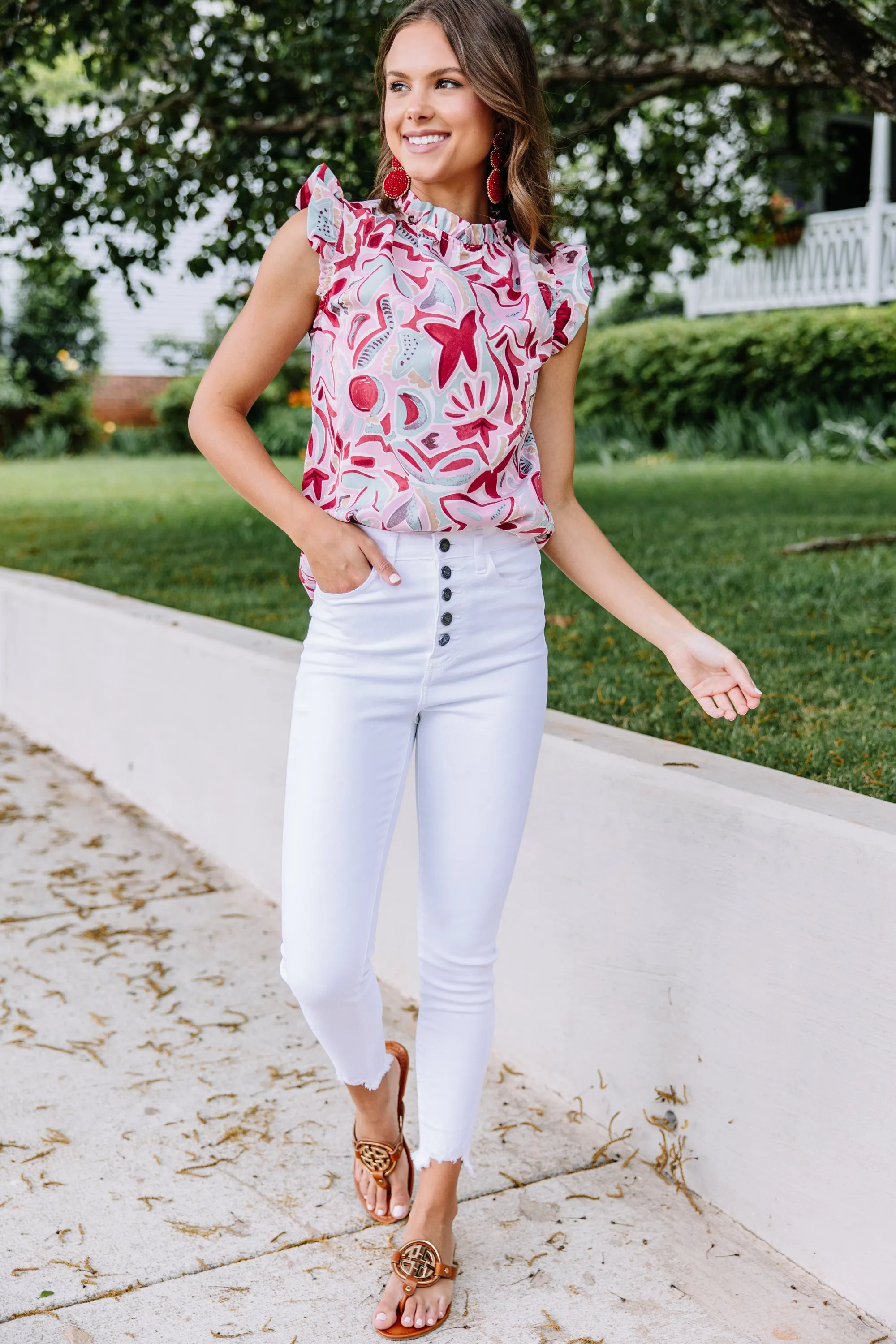 Get Their Attention Pink Floral Tank