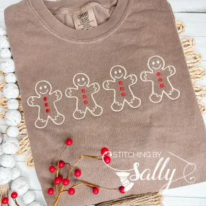 Gingerbread Men Embroidery Shirt