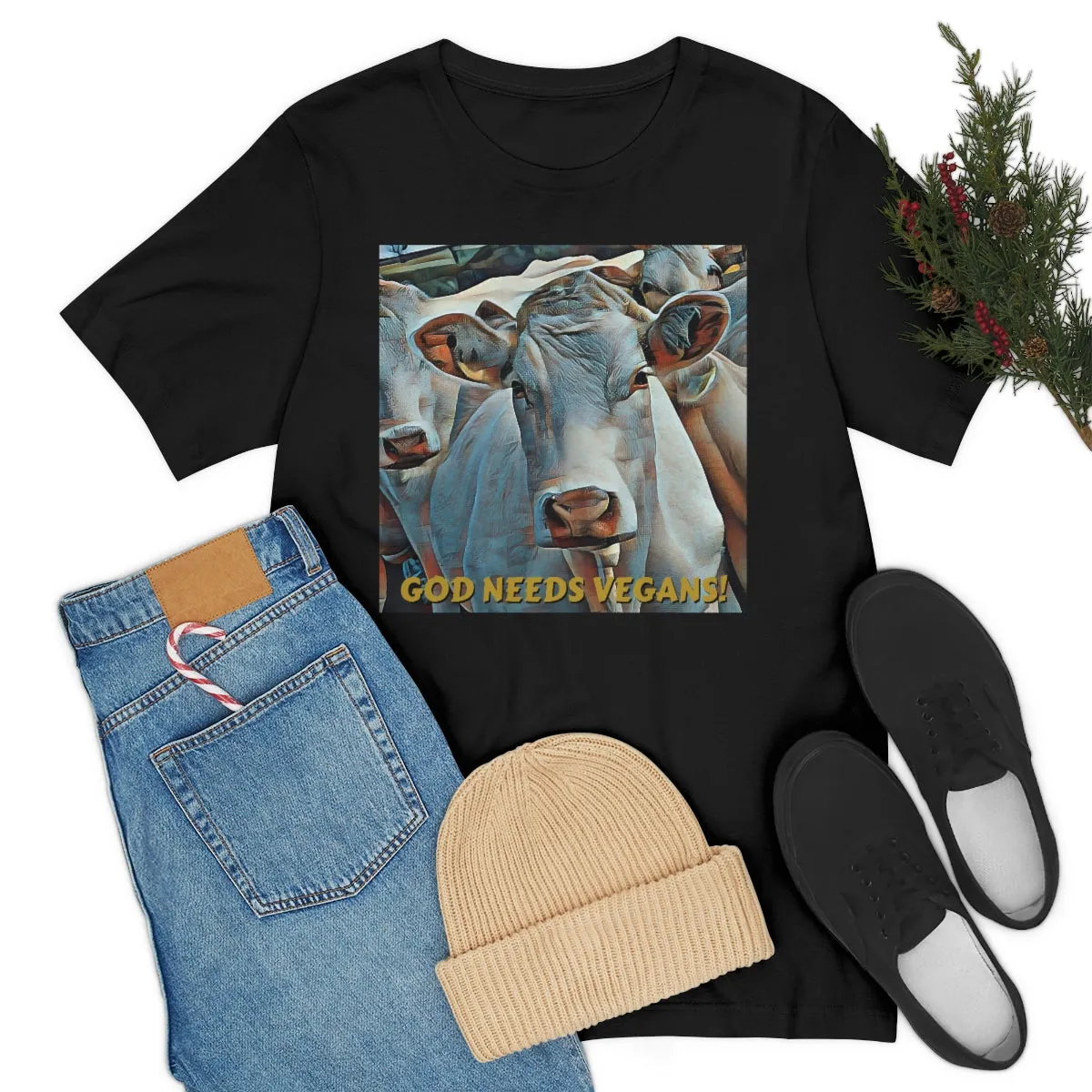 God Needs Vegans! 2 Short Sleeve Tee